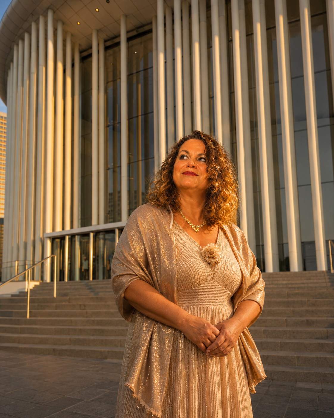 Patricia Freres vor der Philharmonie Luxembourg